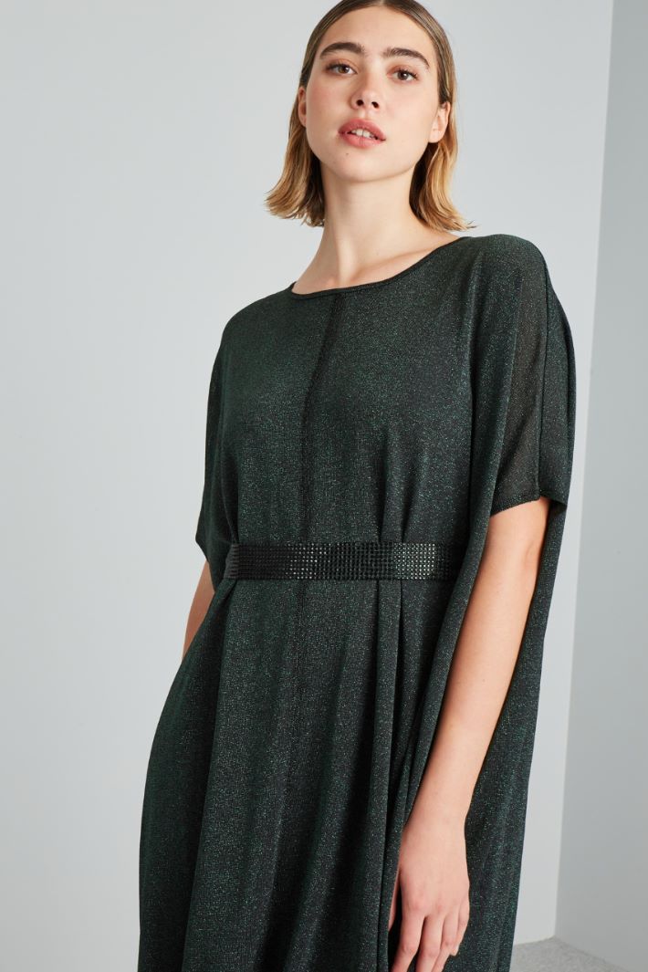 Abito in maglia lamè - VERDE SCURO - Fashion Market - 3