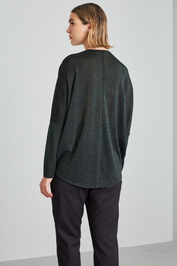Maglia con maniche a pipistrello - VERDE SCURO - Fashion Market - 4