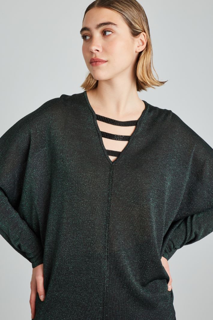 Maglia con maniche a pipistrello - VERDE SCURO - Fashion Market - 3