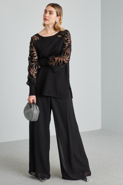 Maglia con maniche in pizzo - Fashion Market