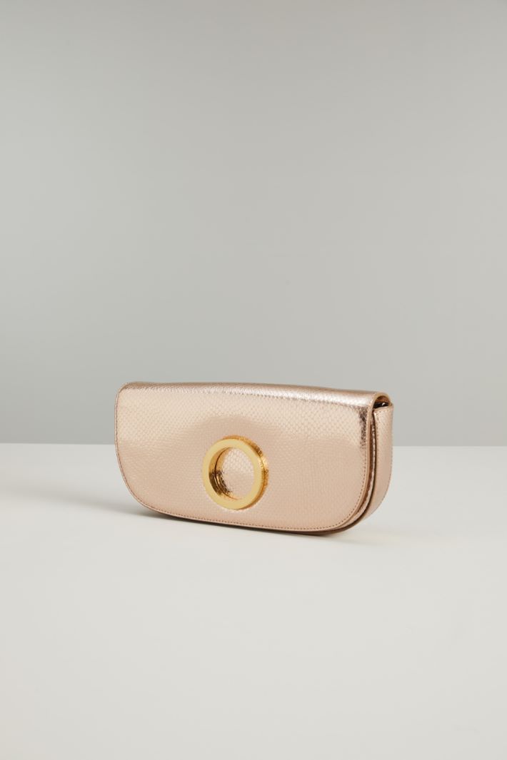 Borsa a mezzaluna laminata - ROSA PERLA ORO - Fashion Market - 2