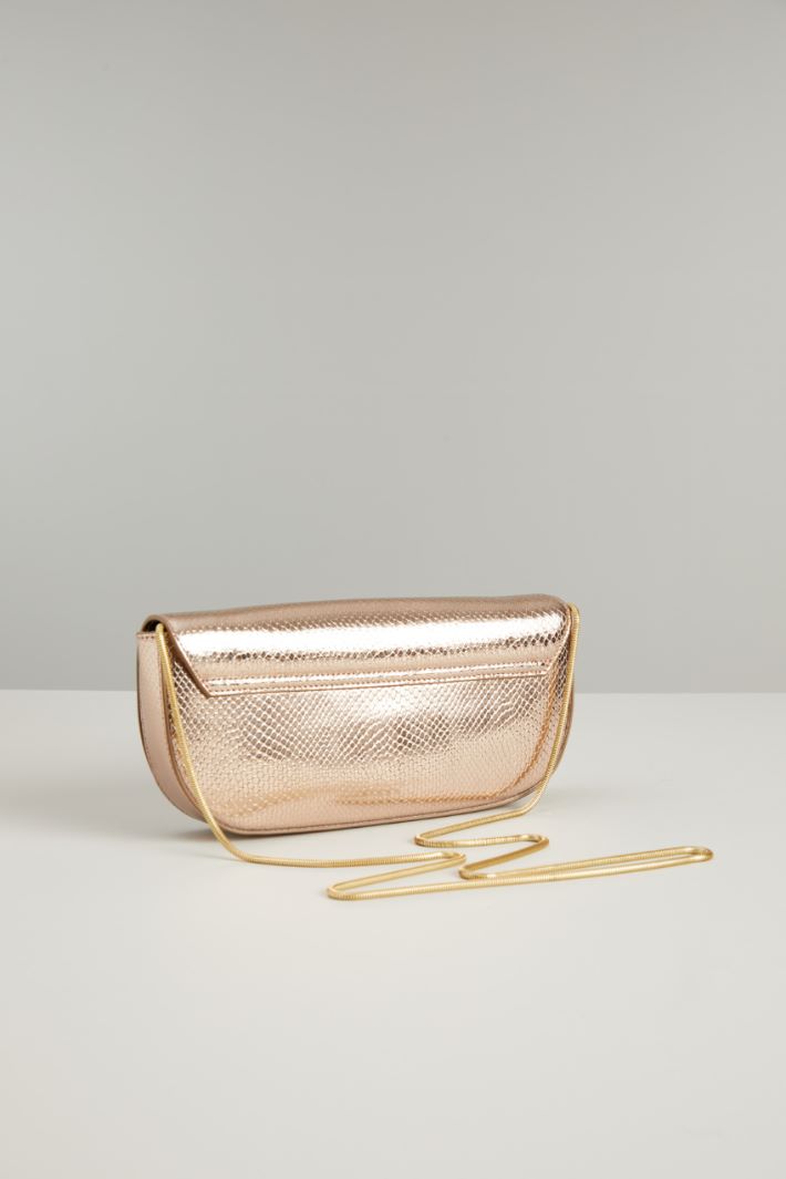 Borsa a mezzaluna laminata - ROSA PERLA ORO - Fashion Market - 3