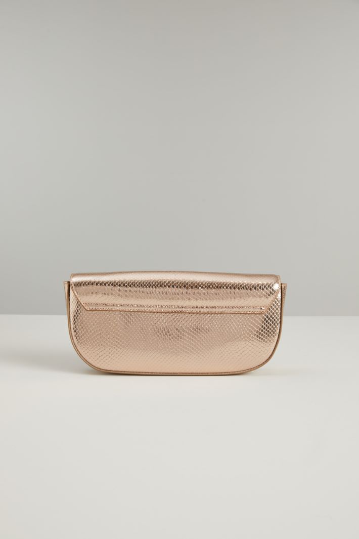 Borsa a mezzaluna laminata - ROSA PERLA ORO - Fashion Market - 4