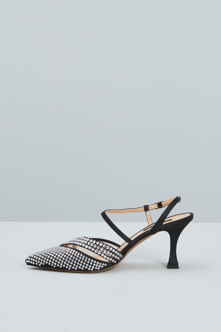 Slingback con strass e tulle - NERO NUDE - Fashion Market - 3