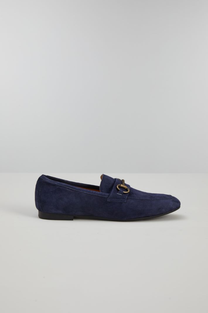 Mocassini con morsetto - BLU NOTTE ORO - Fashion Market