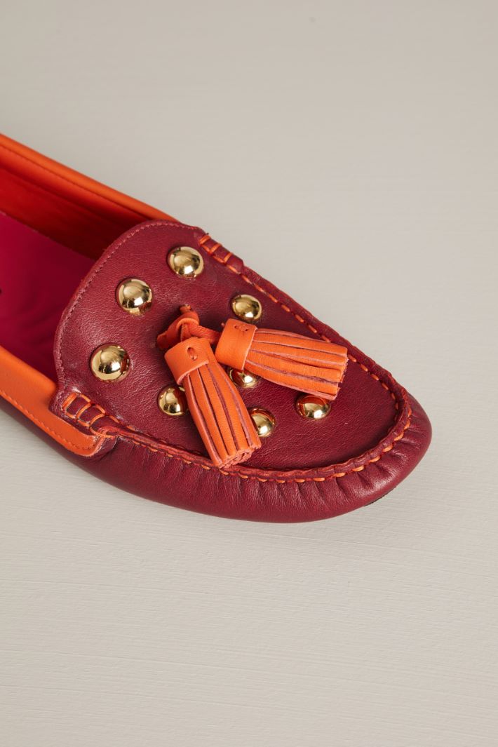 Mocassini in pelle - ROSSO - Fashion Market - 4