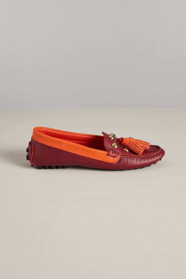 Mocassini in pelle - ROSSO - Fashion Market