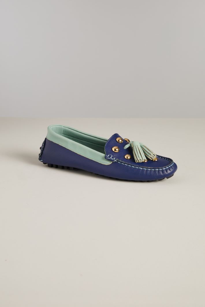 Mocassini in pelle - BLU AZZURRO - Fashion Market - 2