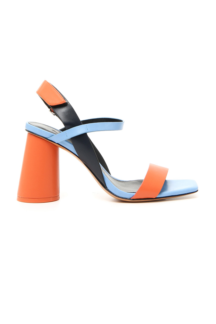 Sandali con tacco rotondo - ARANCIONE AVIO - Fashion Market