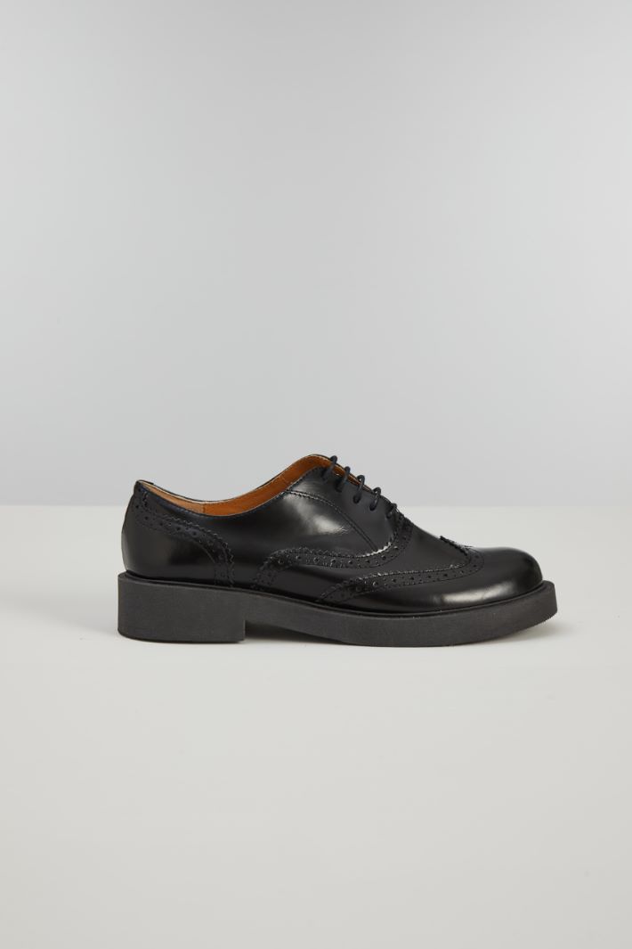 Stringate in pelle  - NERO - Fashion Market