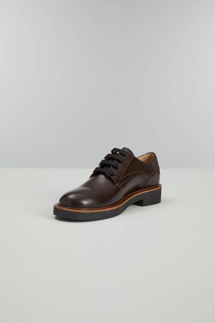 Stringate in pelle - MARRONE SCURO - Fashion Market - 3
