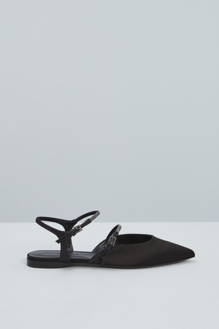 Ballerine in raso - NERO - Fashion Market