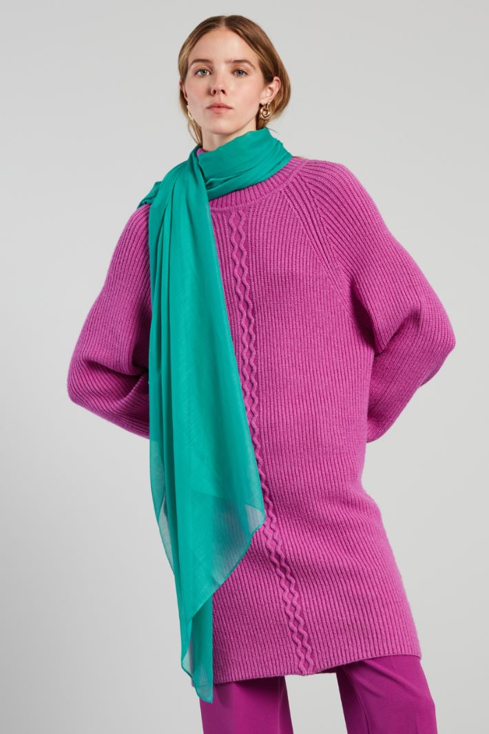 Stola in voile - VERDE SMERALDO - Fashion Market