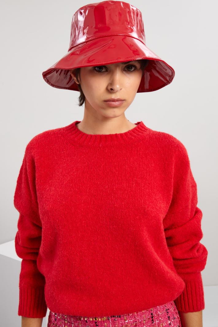 Cappello da pescatore in vernice - ROSSO - Fashion Market
