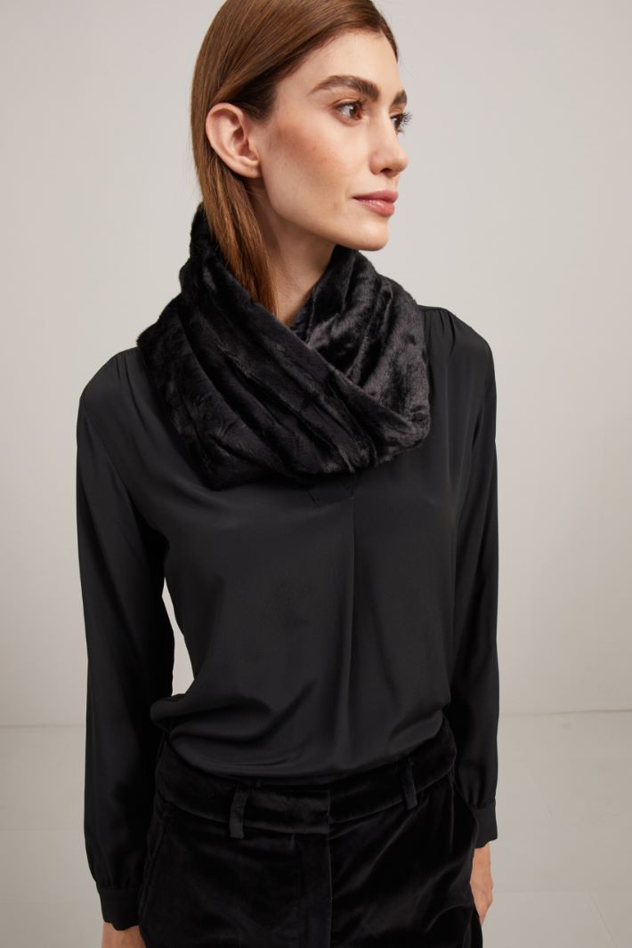 Stola effetto pelliccia - NERO - Fashion Market - 2