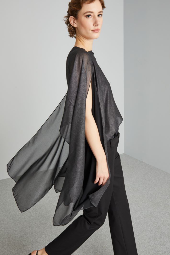 Coprispalle in voile cangiante - NERO GRIGIO - Fashion Market - 2