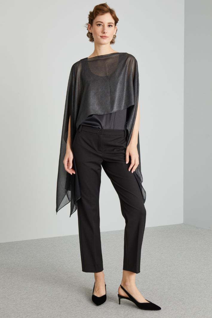 Coprispalle in voile cangiante - NERO GRIGIO - Fashion Market