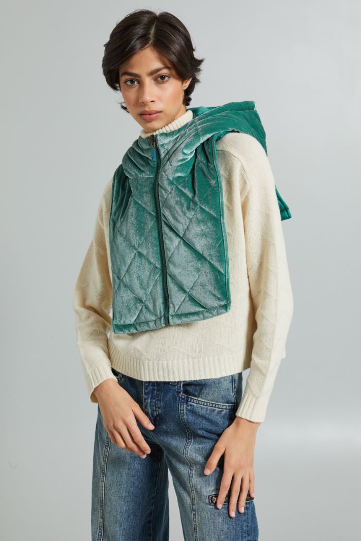 Collo imbottito in velluto  - VERDE - Fashion Market - 2