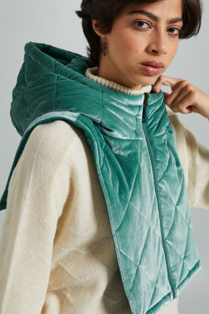 Collo imbottito in velluto  - VERDE - Fashion Market - 3