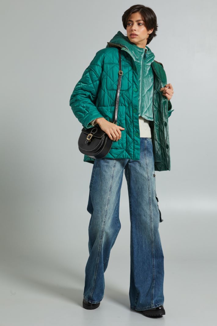 Collo imbottito in velluto  - VERDE - Fashion Market