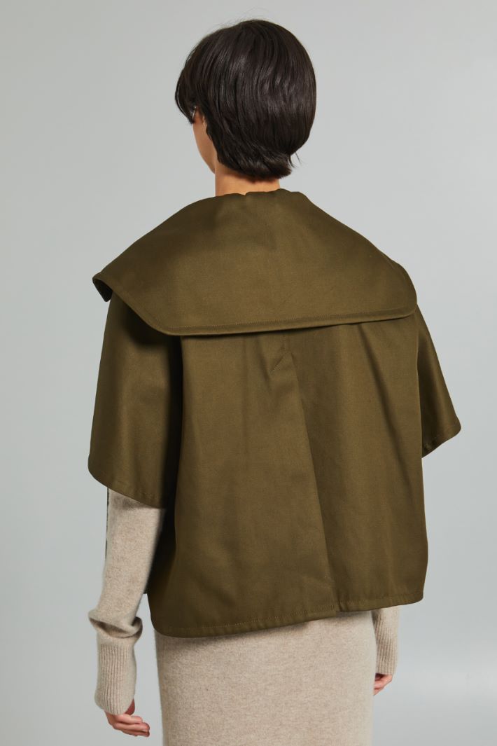 Cappa in gabardina antigoccia - VERDE MILITARE - Fashion Market - 4