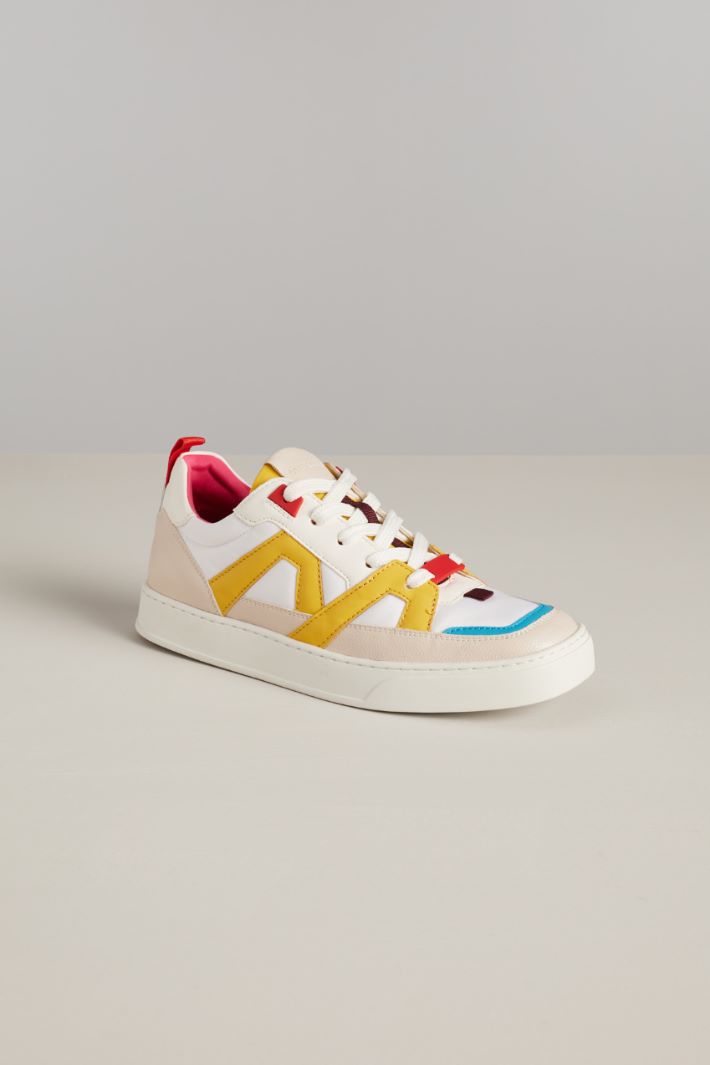 Sneakers in tessuto tecnico  - BIANCO GIALLO AZZURRO - Fashion Market - 2
