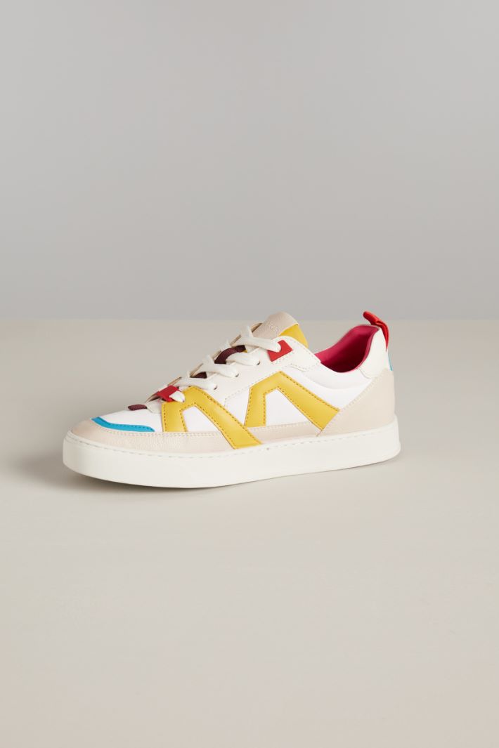 Sneakers in tessuto tecnico  - BIANCO GIALLO AZZURRO - Fashion Market - 3