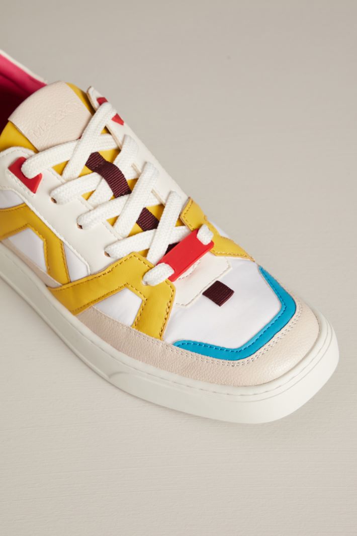 Sneakers in tessuto tecnico  - BIANCO GIALLO AZZURRO - Fashion Market - 4