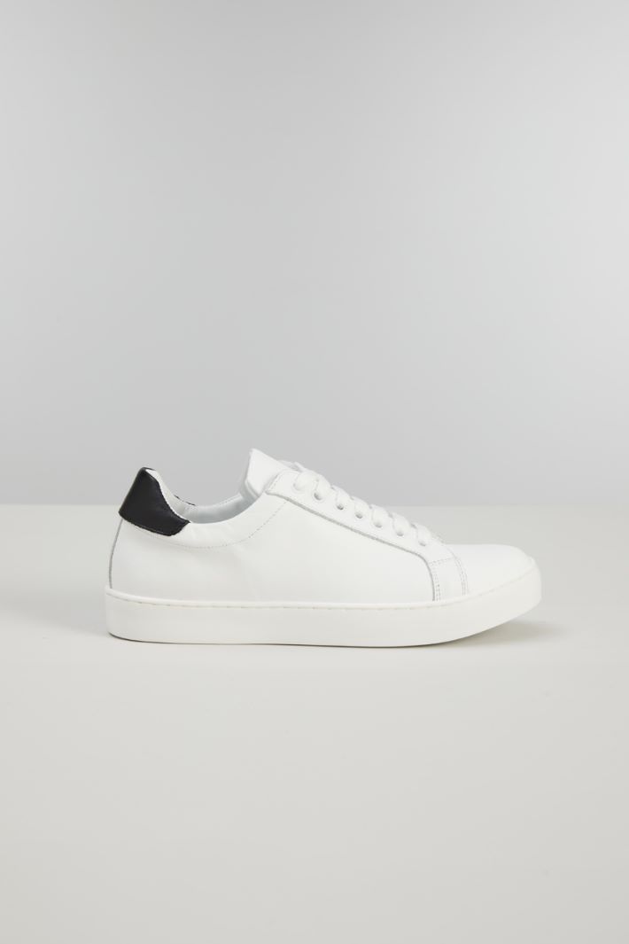 Sneakers in pelle - BIANCO NERO - Fashion Market