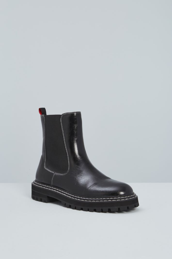 Stivaletti con suola trekking - NERO - Fashion Market - 2