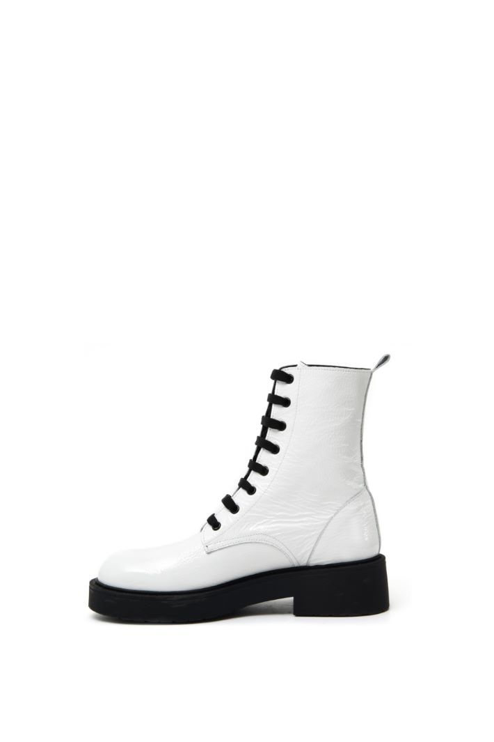 Anfibi in pelle verniciata - BIANCO - Fashion Market - 3