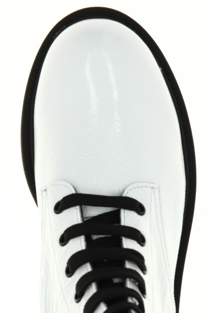Anfibi in pelle verniciata - BIANCO - Fashion Market - 5