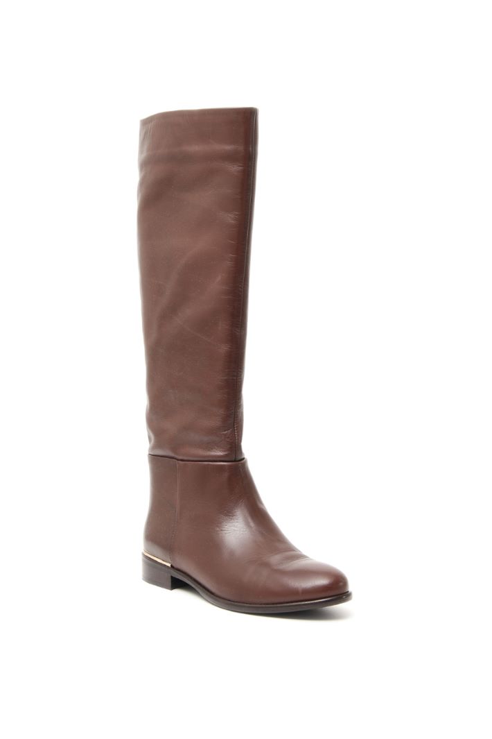Stivale alto in pelle - MARRONE - Fashion Market - 2