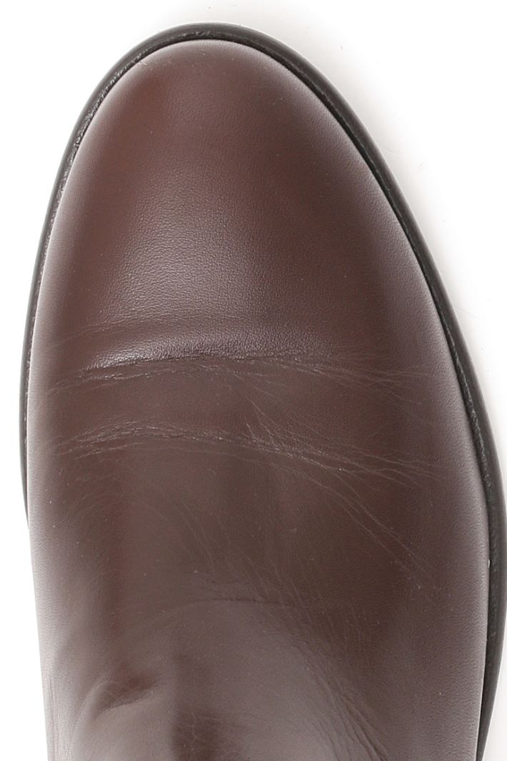 Stivale alto in pelle - MARRONE - Fashion Market - 5