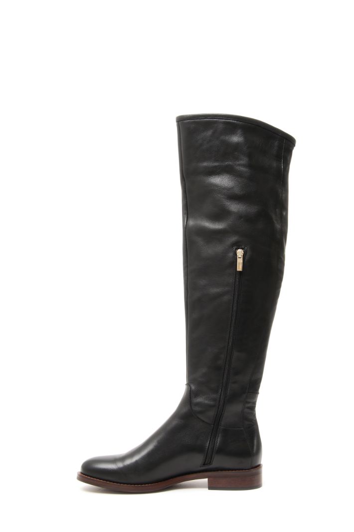 Stivale alto in pelle - NERO - Fashion Market - 3