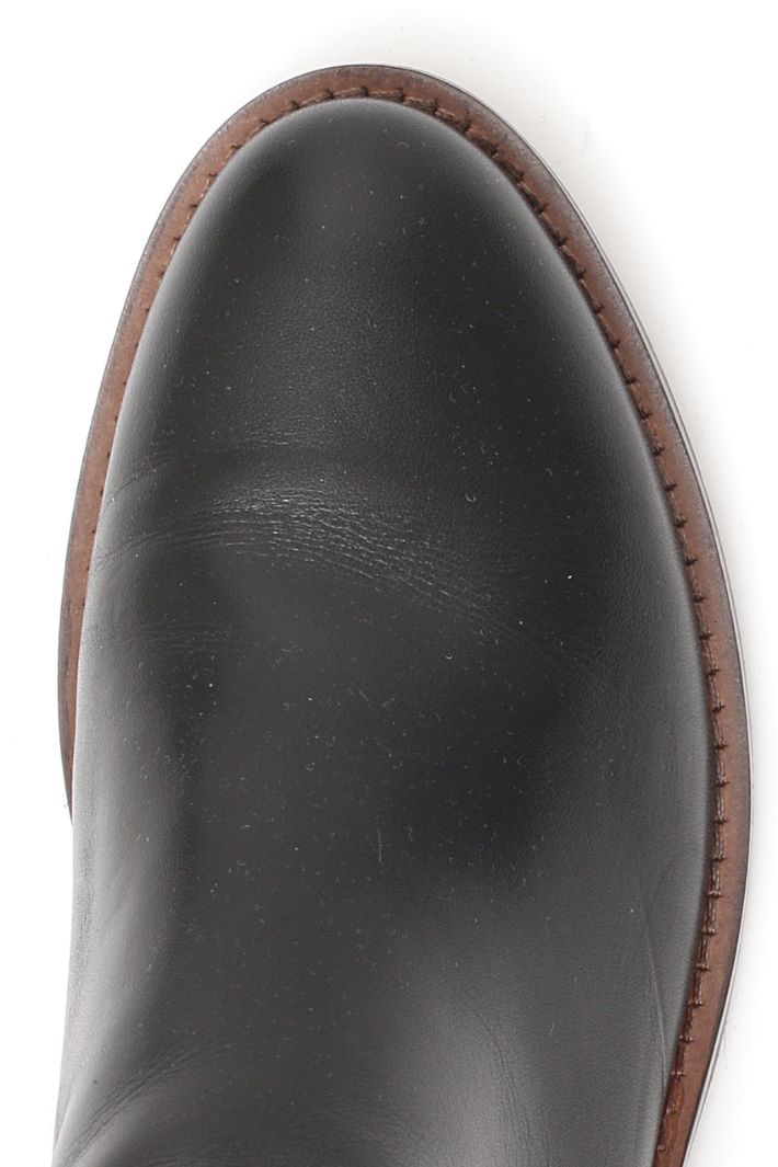 Stivale alto in pelle - NERO - Fashion Market - 5