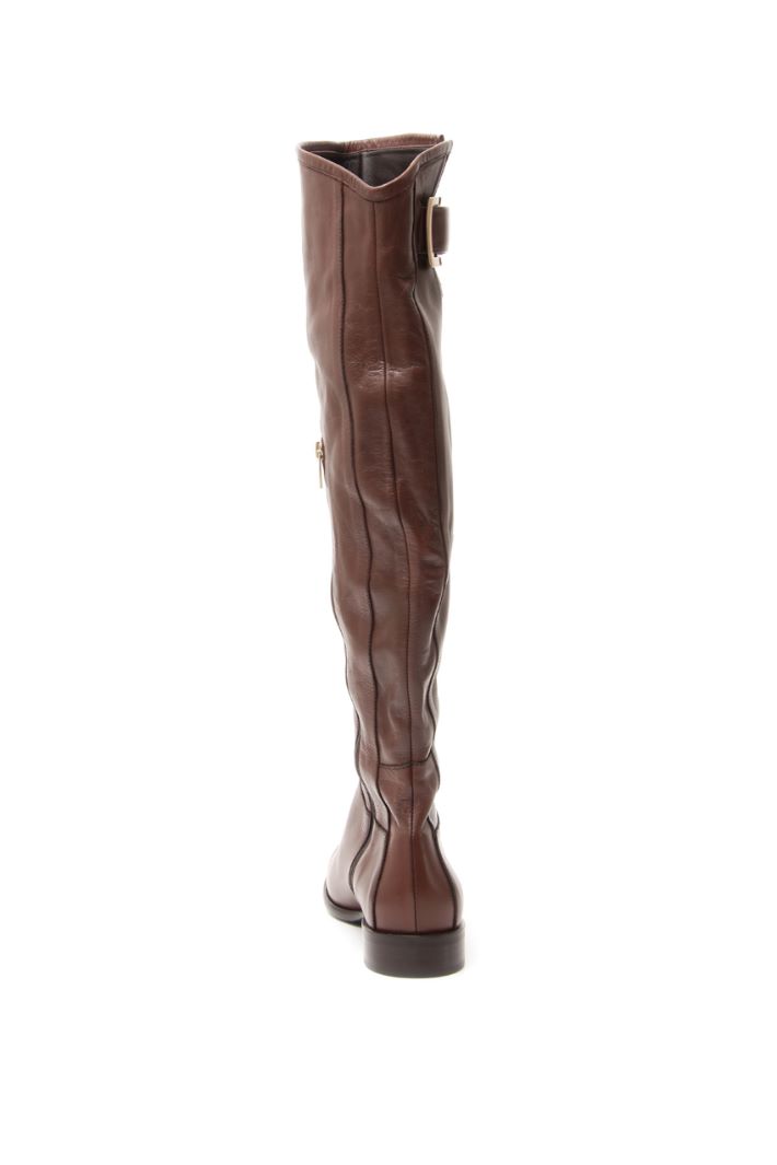 Stivale alto in pelle - MARRONE - Fashion Market - 4