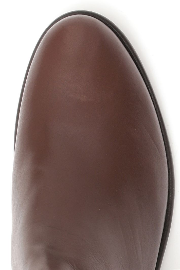 Stivale alto in pelle - MARRONE - Fashion Market - 5