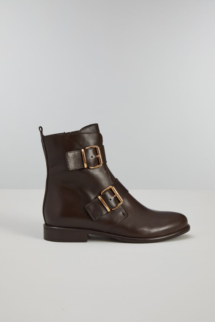 Stivaletti con cinturini - CIOCCOLATO ORO - Fashion Market