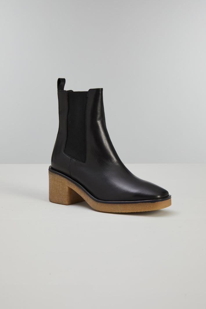 Stivaletti con tacco - NERO BEIGE - Fashion Market - 2