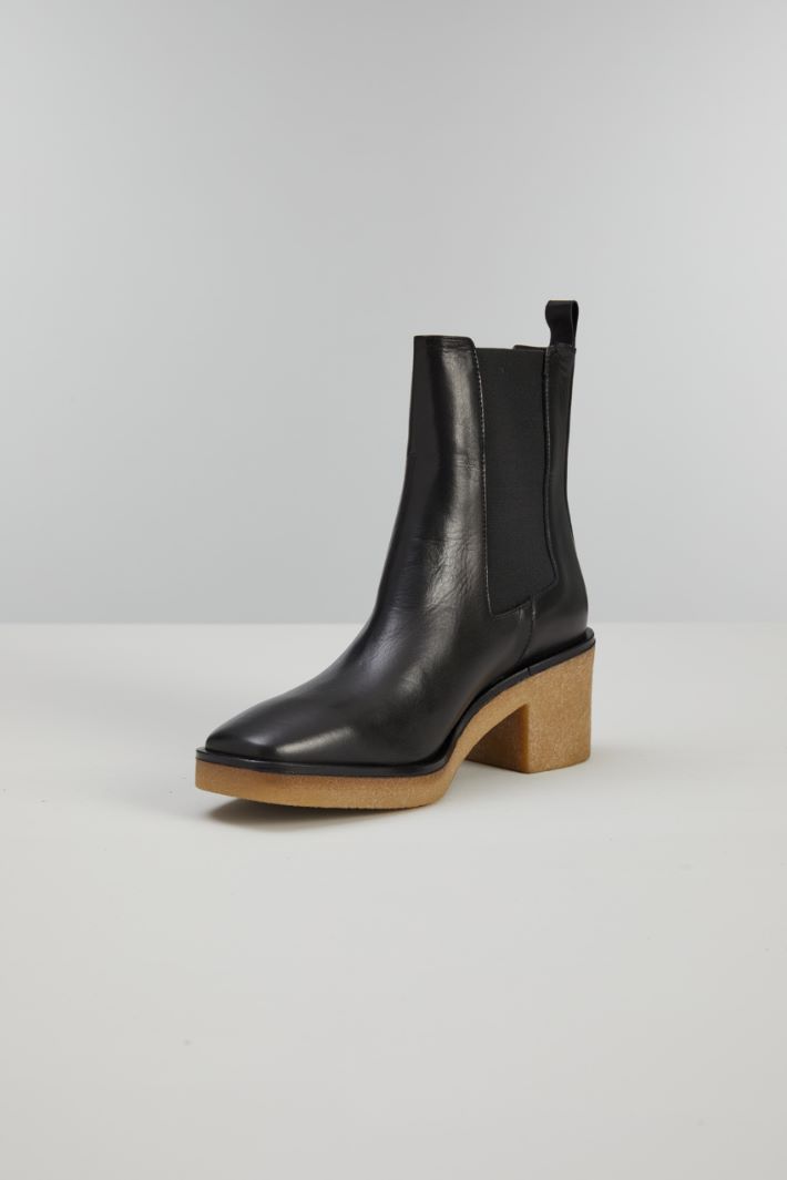 Stivaletti con tacco - NERO BEIGE - Fashion Market - 3