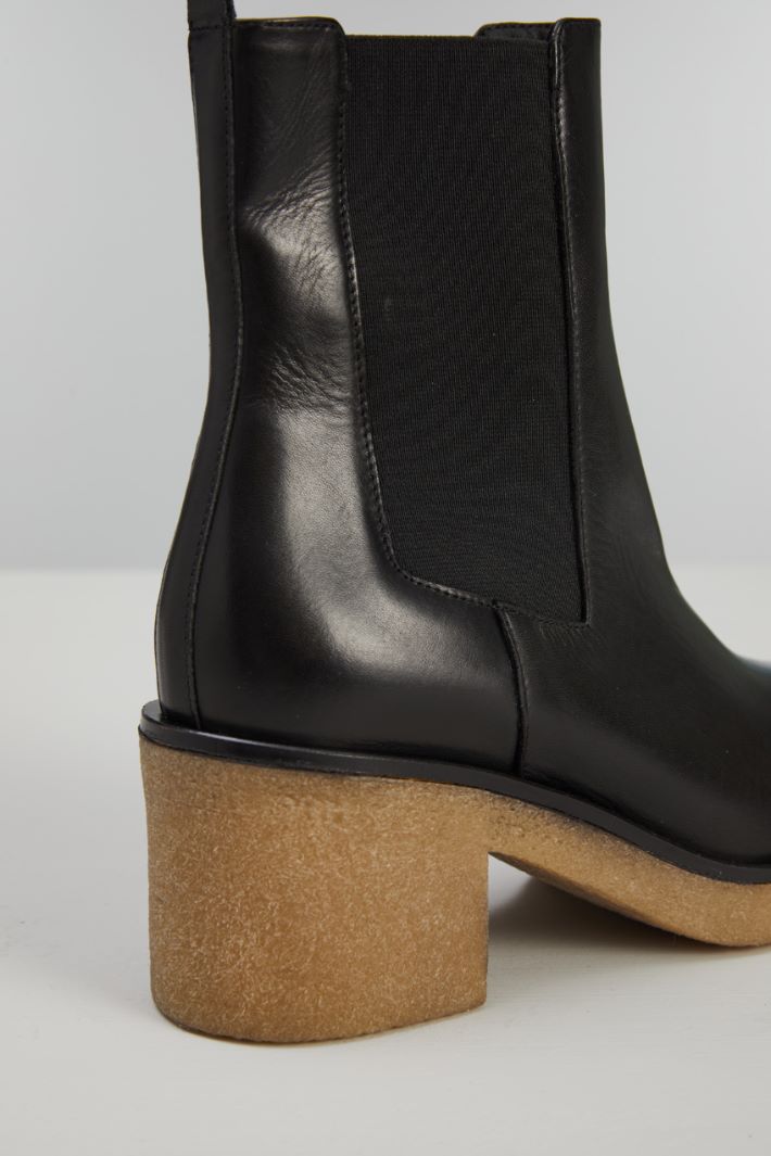 Stivaletti con tacco - NERO BEIGE - Fashion Market - 4