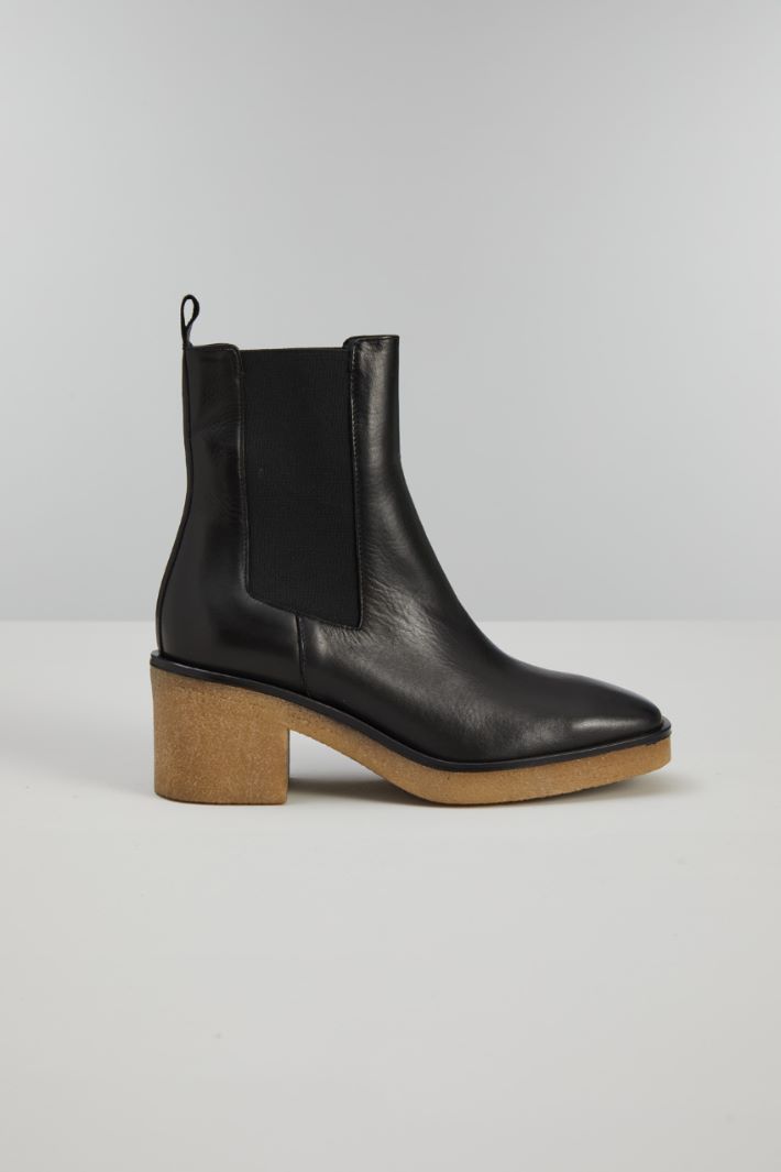 Stivaletti con tacco - NERO BEIGE - Fashion Market