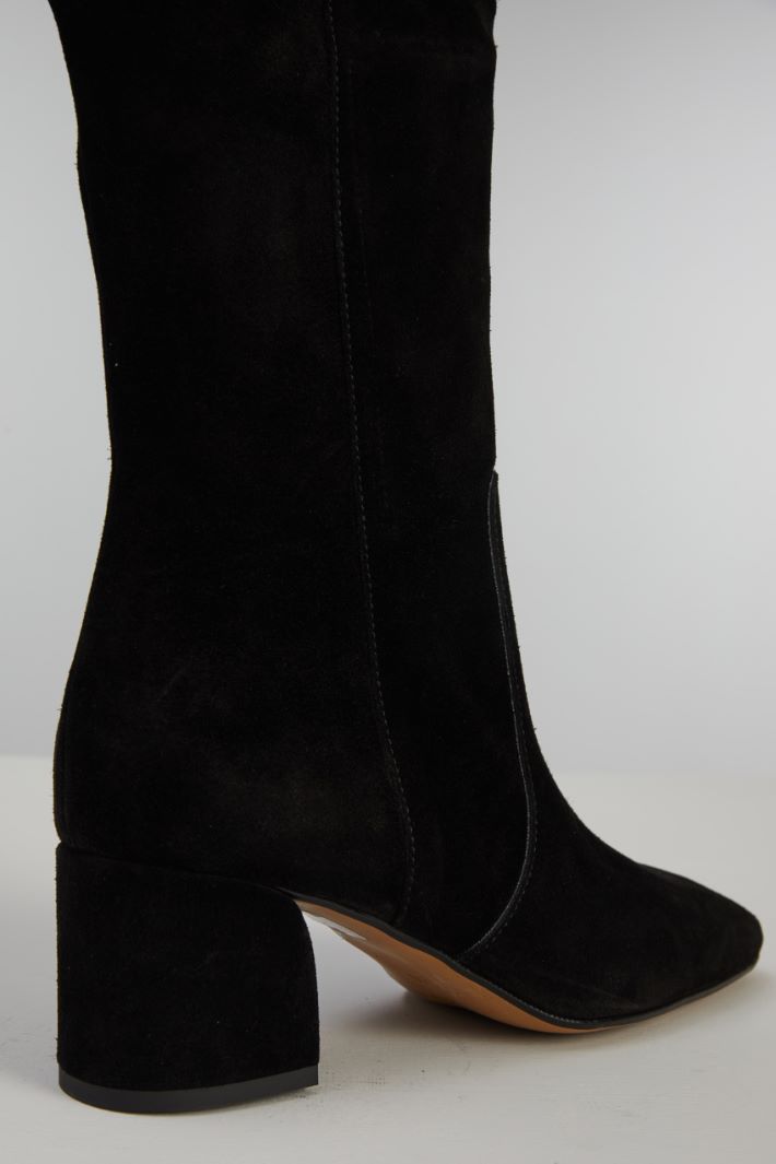 Stivali alti in suede - NERO - Fashion Market - 4