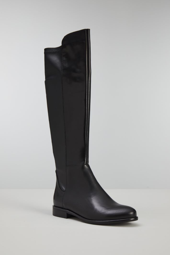 Stivali alti in pelle - NERO - Fashion Market - 2