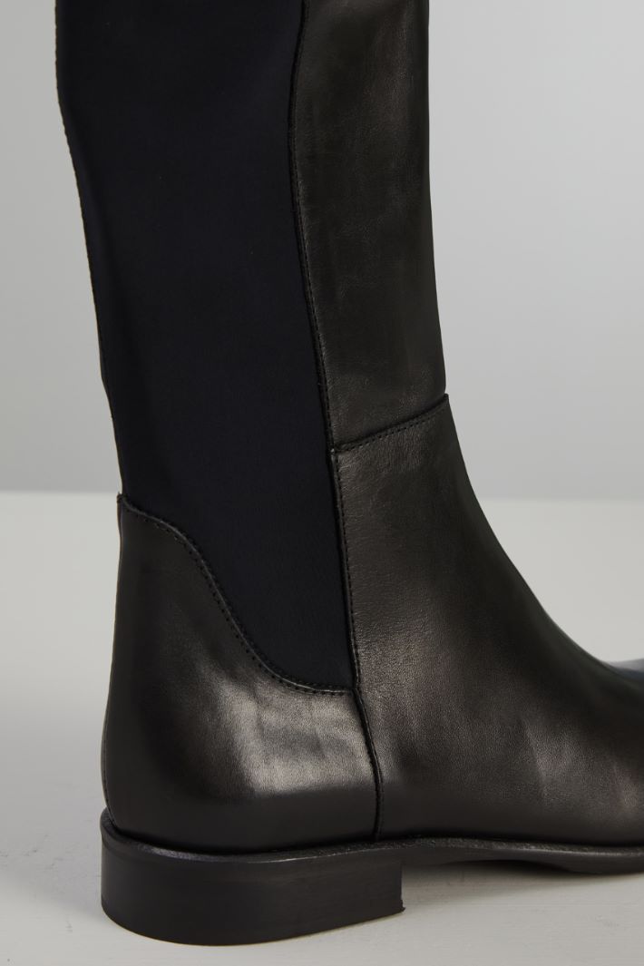 Stivali alti in pelle - NERO - Fashion Market - 4