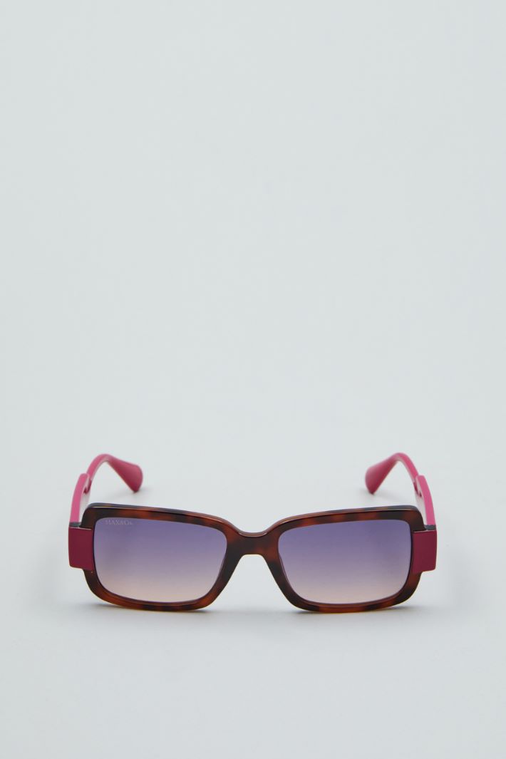 Occhiali da sole rettangolari  - MARRONE FUXIA - Fashion Market