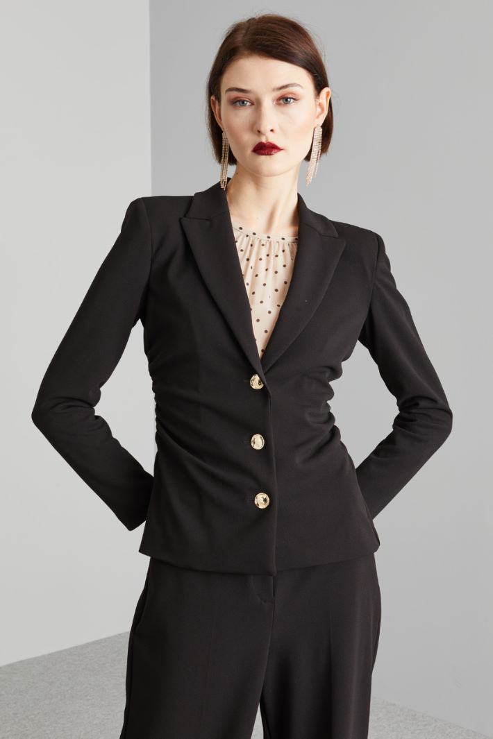 Blazer aderente in jersey - NERO ORO - Fashion Market - 2