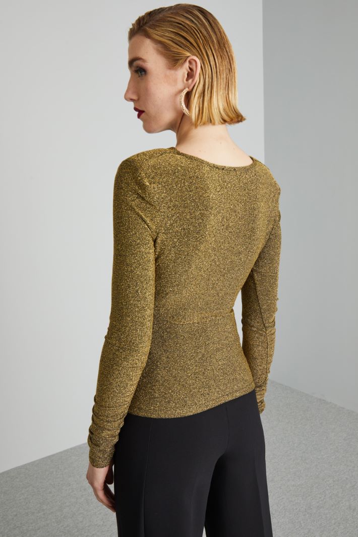 Top con scollo incrociato - ORO NERO - Fashion Market - 4