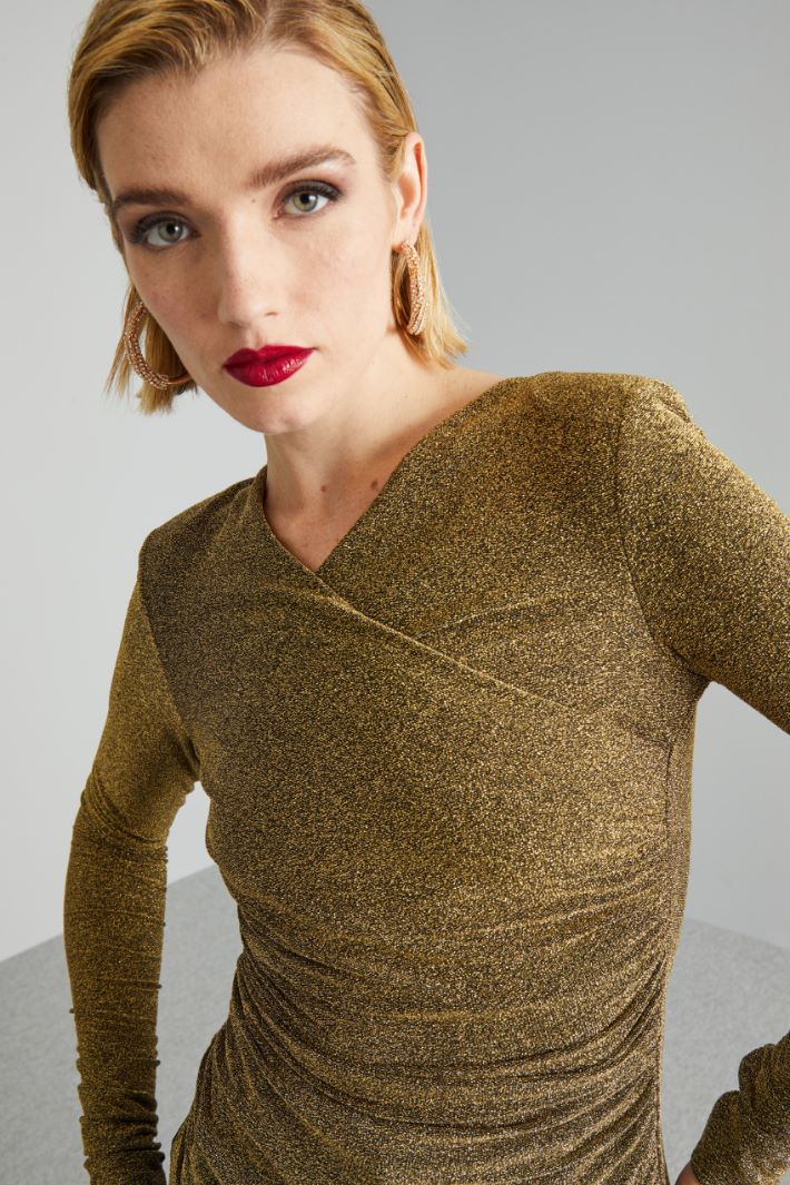 Top con scollo incrociato - ORO NERO - Fashion Market - 3
